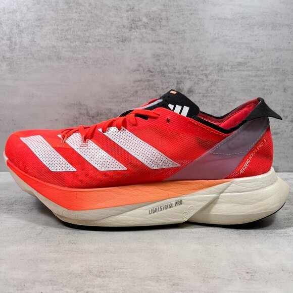 Adidas Adizero Adios Pro 3 Running Shoes - Men's Size 8.5 - Red Orange - Picture 1 of 10